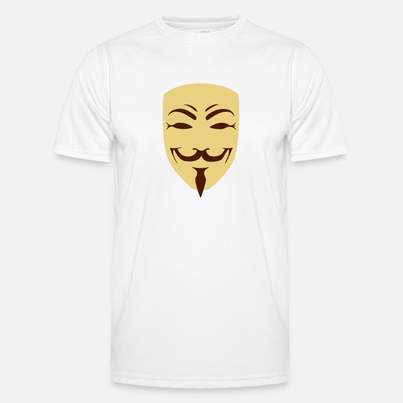 anonymous happy mask internet hack - Men's Functional T-Shirt - white