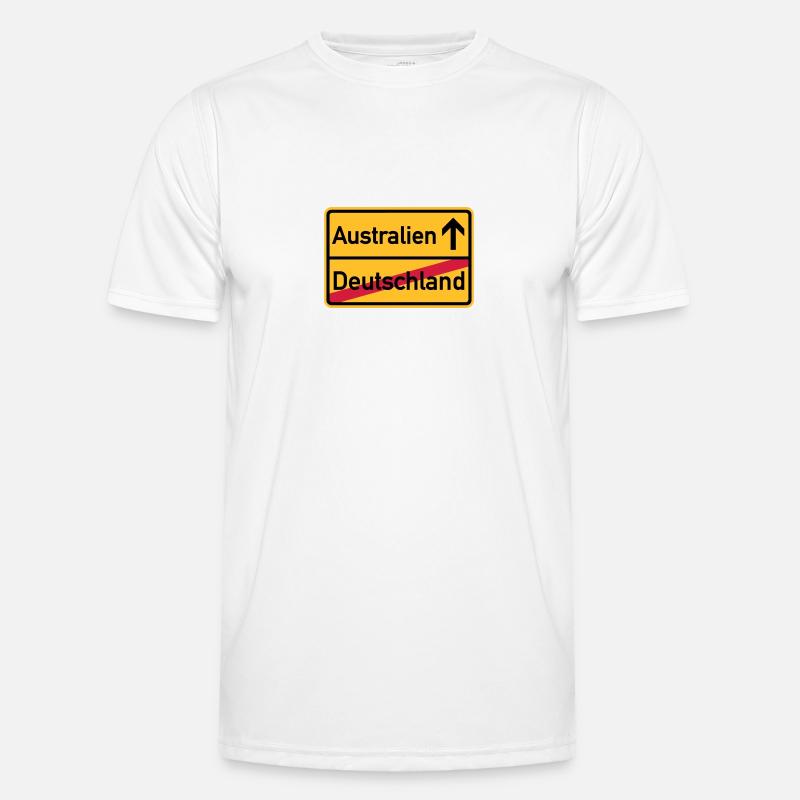 Australien - Männer Funktions-T-Shirt - Weiß