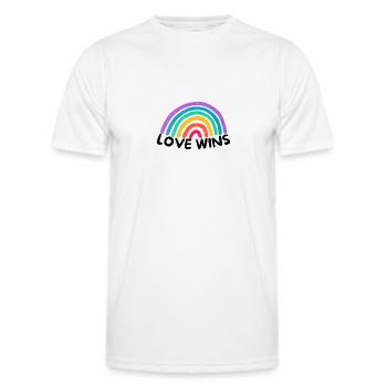 Love Graphic Love gewinnt Rainbow - Männer Funktions-T-Shirt - Weiß - Vorne - AI Model Male 178 dark (178cm)