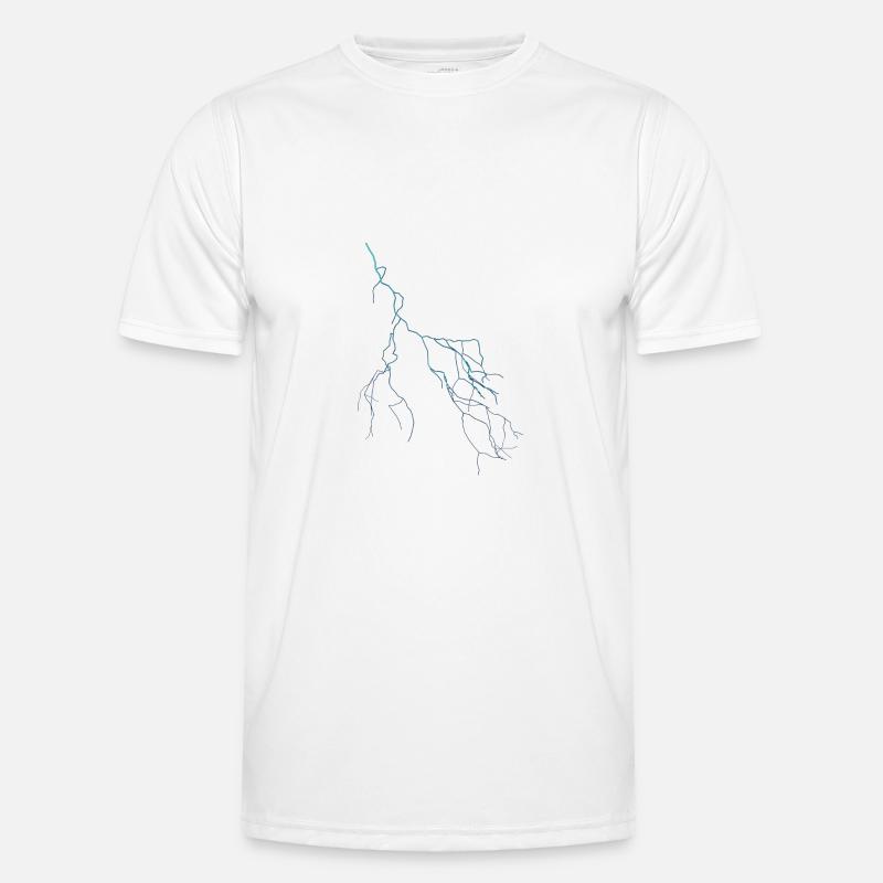 blauer Blitz Flash Gewitter Thunder Donner Männer Funktions-T-Shirt