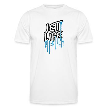 humide gouttes graffiti spray tampon bande dessinée - T-shirt sport Homme - blanc - Devant - AI Model Male 178 dark (178cm)