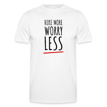 Hike More Worry Less. Wanderung Wandern Design - Männer Funktions-T-Shirt - Weiß - Vorne - AI Model Male 178 dark (178cm)