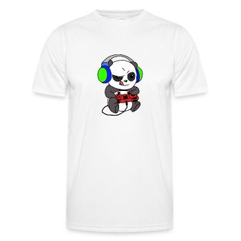 Panda Gambles, Panda I'm Gambling - Men's Functional T-Shirt - white - Front - AI Model Male 178 dark (178cm)