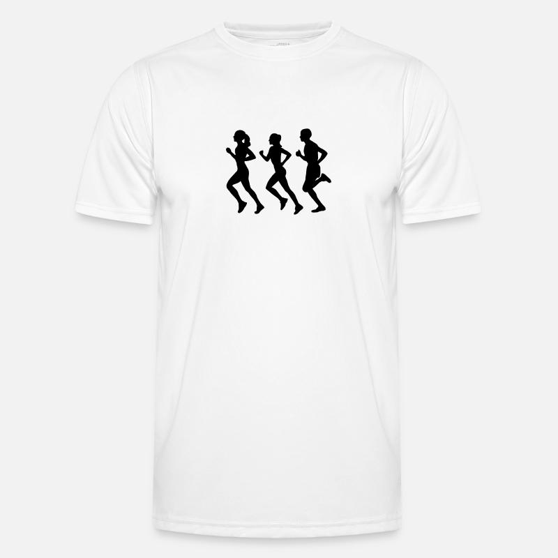Running Group (Silhouette) - Männer Funktions-T-Shirt - Weiß