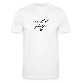 unendlich geliebt - Männer Funktions-T-Shirt - Weiß - Vorne - AI Model Male 178 dark (178cm)