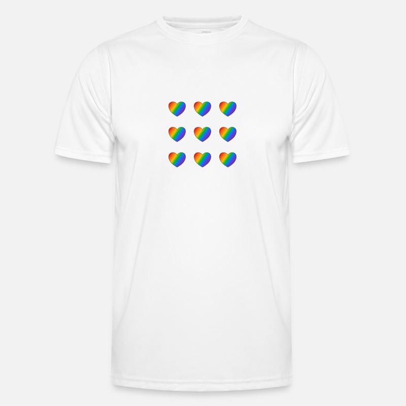 Rainbow hears - Men's Functional T-Shirt - white