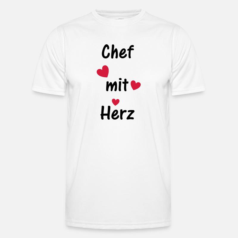 Chef mit Herz Männer Funktions-T-Shirt