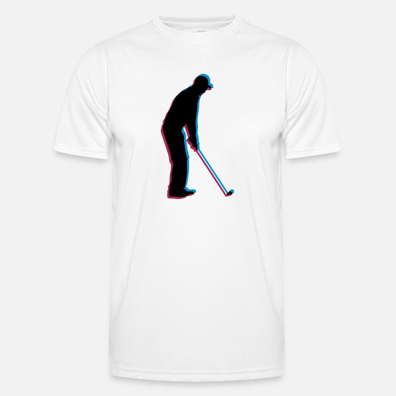 3D Silhouette Golf Männer Funktions-T-Shirt