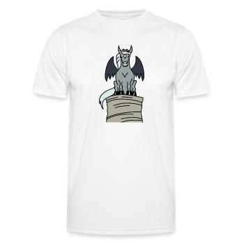 Hippogoyle - Gargoyle als Pferd auf großem Heuball - Männer Funktions-T-Shirt - Weiß - Vorne - AI Model Male 178 dark (178cm)