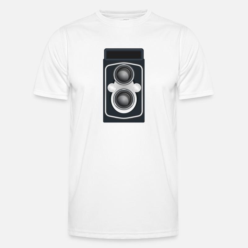 Caméra reflex à double objectif propre T-shirt sport Homme