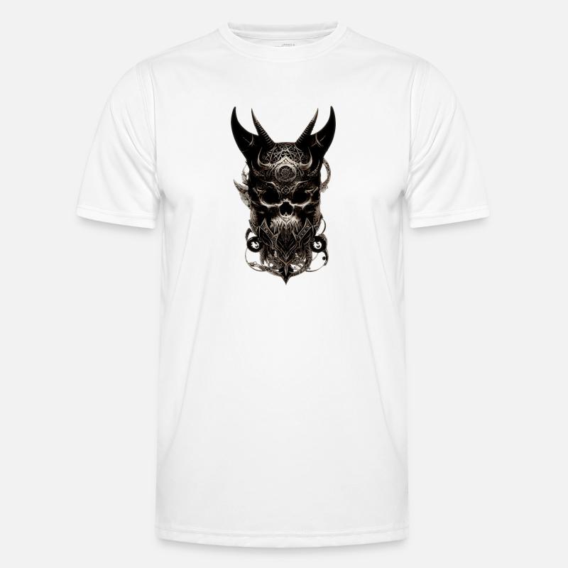 Skull mit Hörnern Männer Funktions-T-Shirt