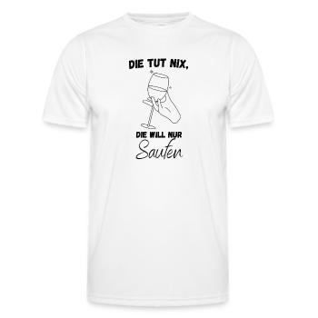 Lustiges Sauf Shirt für Frauen - Männer Funktions-T-Shirt - Weiß - Vorne - AI Model Male 178 dark (178cm)