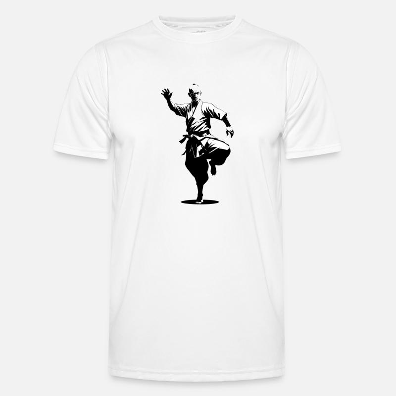 Shaolin Mönch - Kampfsport Sticker - Männer Funktions-T-Shirt - Weiß