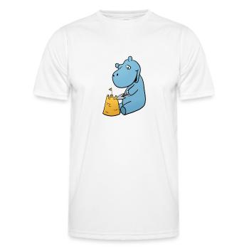 Nilpferd Sandburg - Männer Funktions-T-Shirt - Weiß - Vorne - AI Model Male 178 dark (178cm)