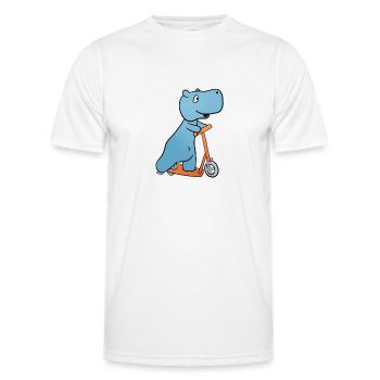 Hippo Scooter - Men's Functional T-Shirt - white - Front - AI Model Male 178 dark (178cm)