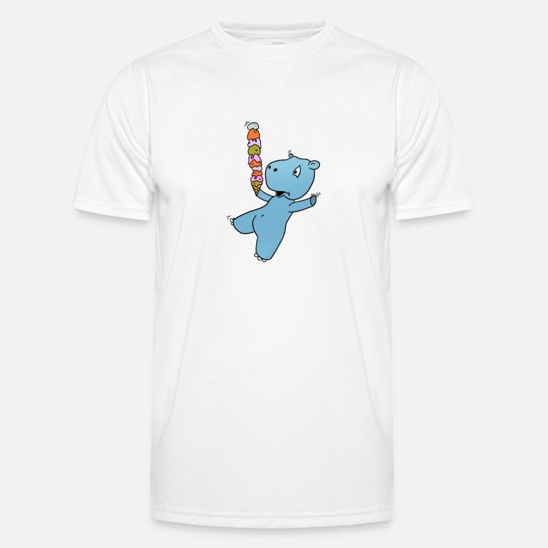 Nilpferd Eis - Männer Funktions-T-Shirt - Weiß