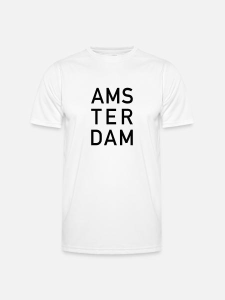 Amsterdam - Männer Funktions-T-Shirt - Weiß
