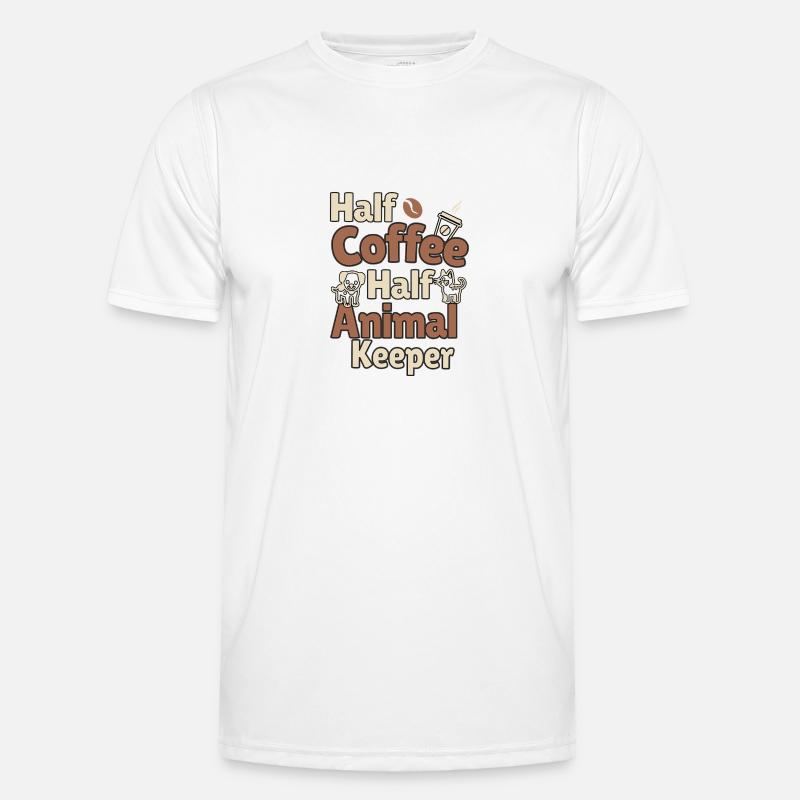 Lustiger Tierpfleger Spruch - Kaffee und Tier Männer Funktions-T-Shirt
