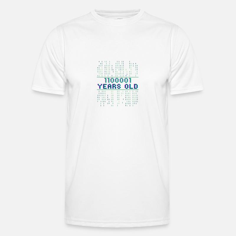 97. Geburtstag 97 Jahre alt Binärcode Coder Männer Funktions-T-Shirt