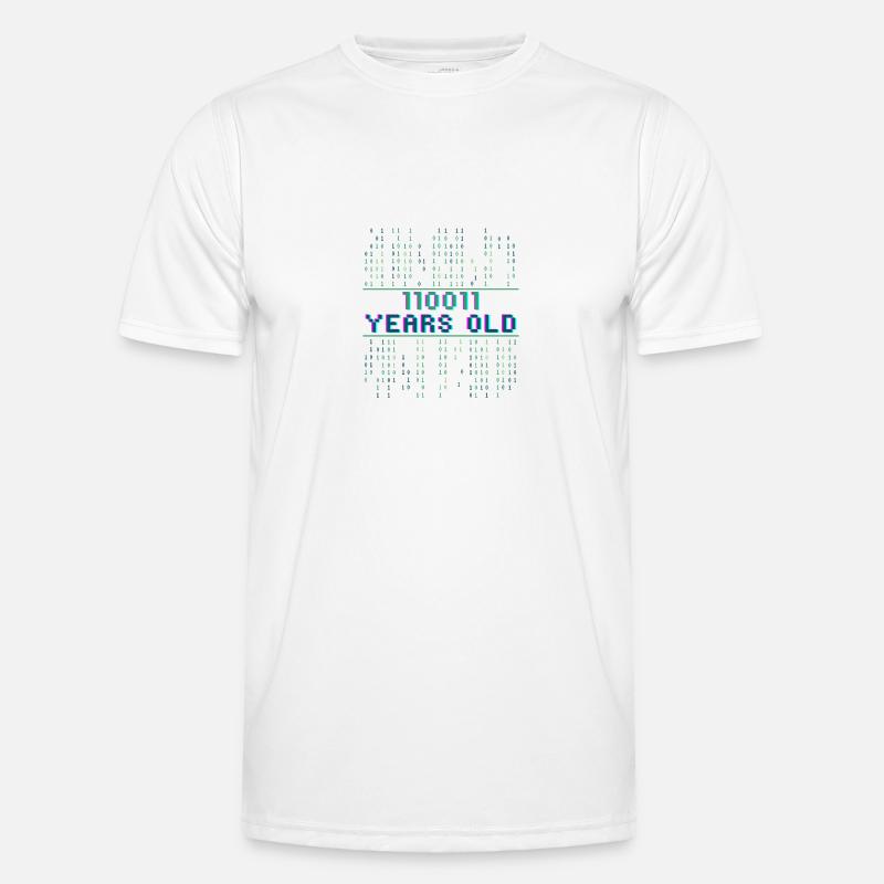 51. Geburtstag 51 Jahre alt Binärcode Informatik Männer Funktions-T-Shirt