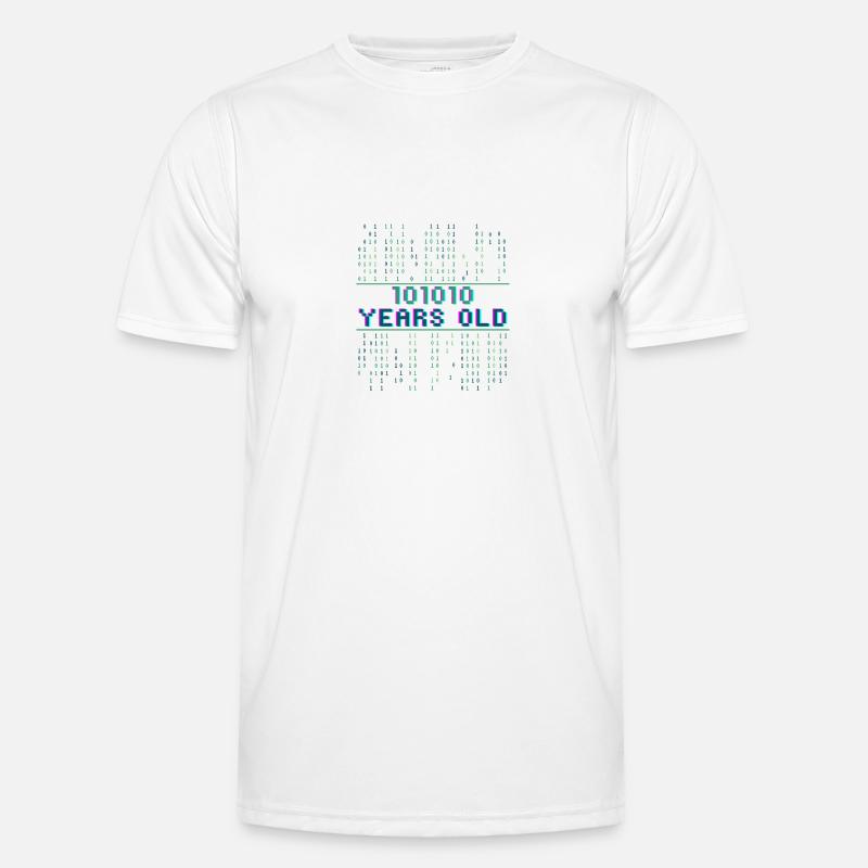 42. Geburtstag 42 Jahre alt Binärcode Informatik Männer Funktions-T-Shirt