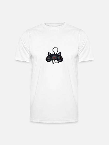 Cat Joystick - Men's Functional T-Shirt - white