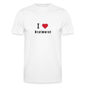 J’adore Bratwurst - T-shirt sport Homme - blanc - Devant - AI Model Male 178 dark (178cm)