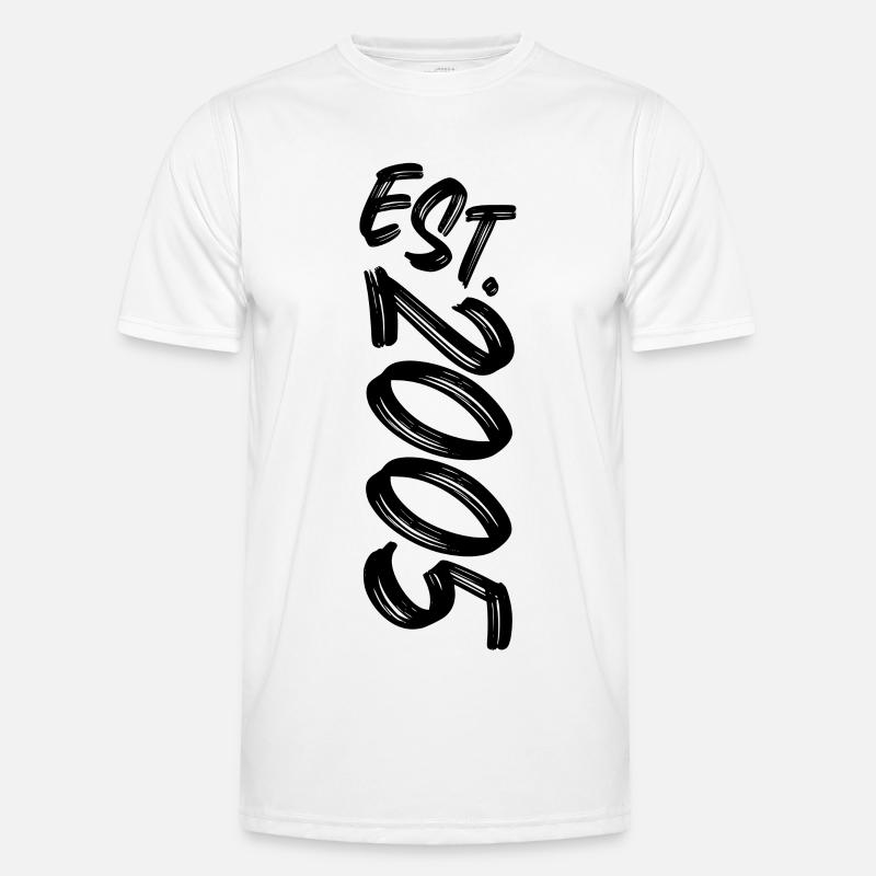 Est. 2005 - Established 2005 - Geburtstag Geschenk - Männer Funktions-T-Shirt - Weiß