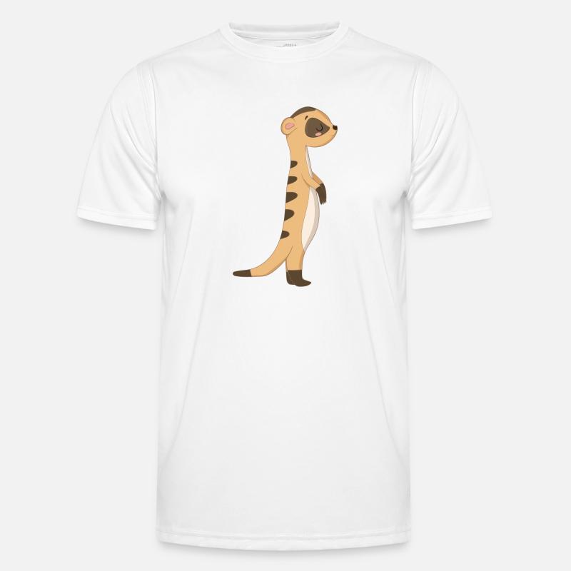 Erdmännchen Manguste - Männer Funktions-T-Shirt - Weiß