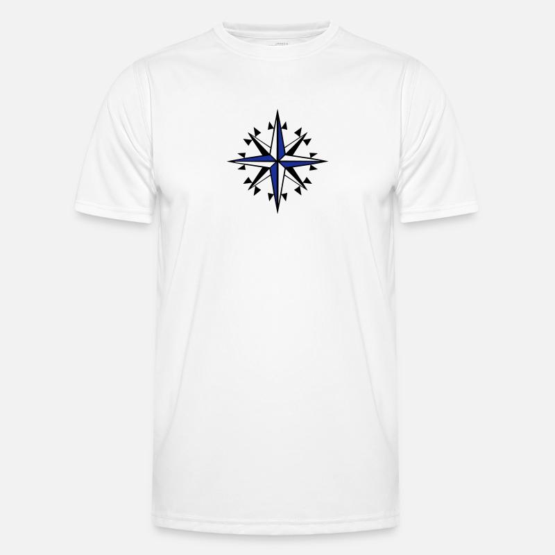 compass, compass, wind rose - Men's Functional T-Shirt - white