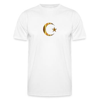 Türkei Flagge in Gold Sehr Edel - Männer Funktions-T-Shirt - Weiß - Vorne - AI Model Male 178 dark (178cm)