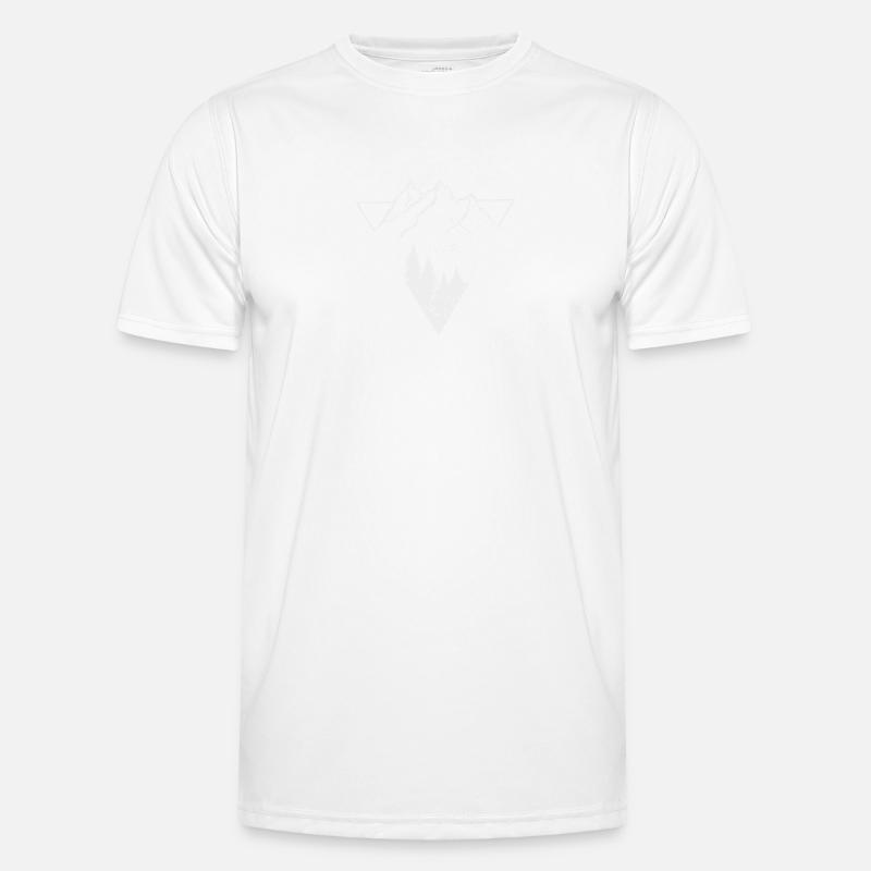Triangle, Mountains & Forest - Men's Functional T-Shirt - white