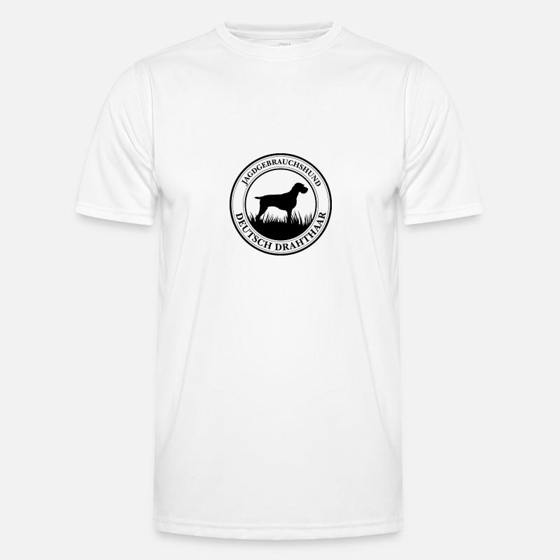 Deutsch Drahthaar Jagdgebrauchshund Jagdhunde - Männer Funktions-T-Shirt - Weiß