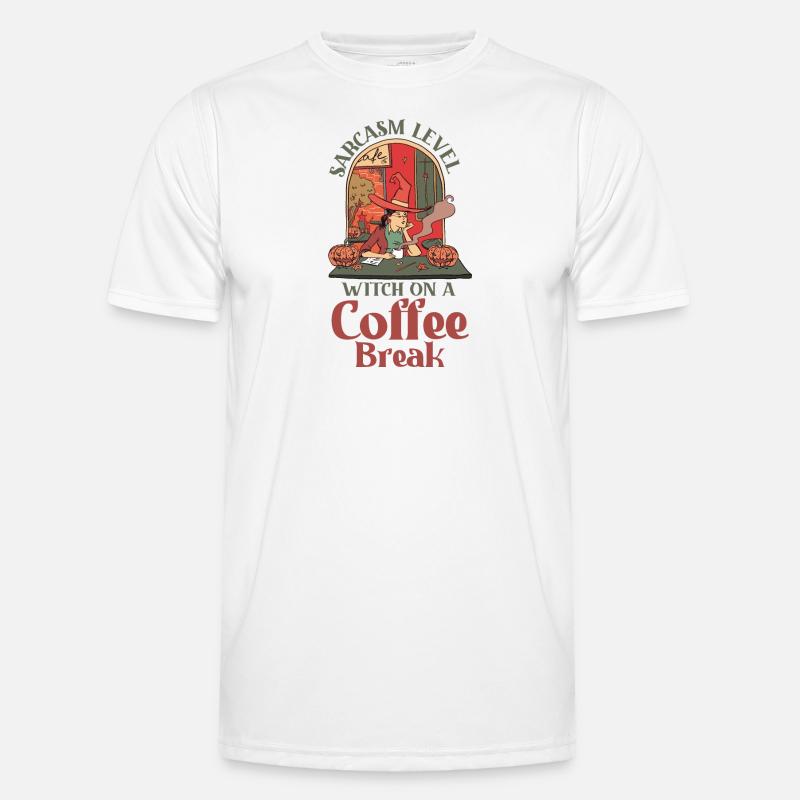 Anti-Halloween-Sarkastisch mit einer Kaffeepause - Männer Funktions-T-Shirt - Weiß
