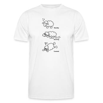 Schaf Standby Running Crashed - Männer Funktions-T-Shirt - Weiß - Vorne - AI Model Male 178 dark (178cm)