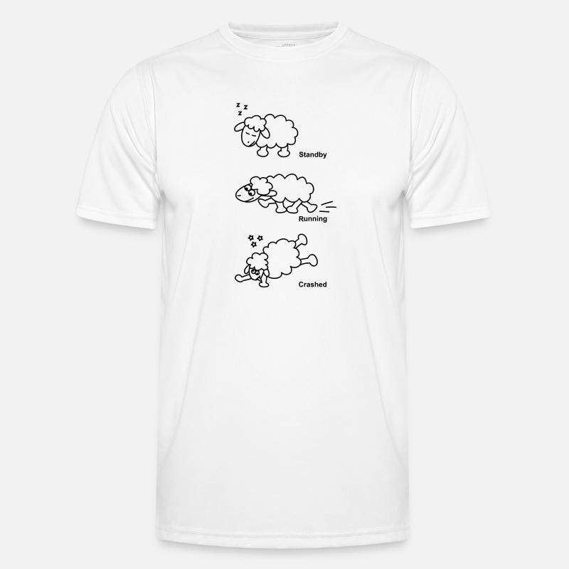 Schaf Standby Running Crashed Männer Funktions-T-Shirt