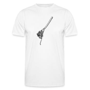 nouilles spaghetti noodles7 macaroni lasagnes - T-shirt sport Homme - blanc - Devant - AI Model Male 178 dark (178cm)