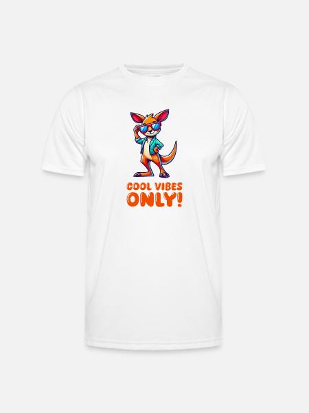 Kangaroo Comic Sunglasses - Men's Functional T-Shirt - white
