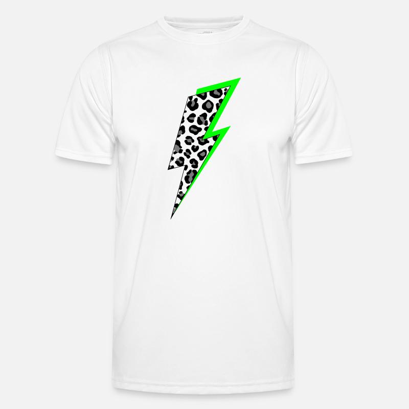 Lightning Leopard Pattern with Neon Shadow Men's Functional T-Shirt