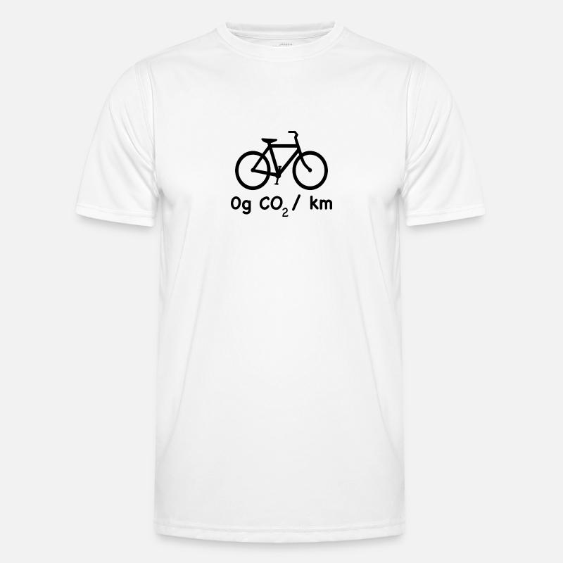 Bicycle is cool - 0g CO2 per kilometer - Men's Functional T-Shirt - white