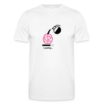 Coffee charging status - Men's Functional T-Shirt - white - Front - AI Model Male 178 dark (178cm)