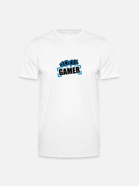 100 Procent Gamer - T-shirt sport Homme - blanc