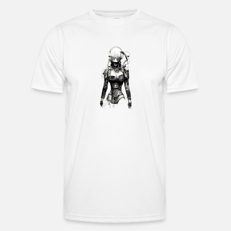 technical drawing cyborg - Men's Functional T-Shirt - white