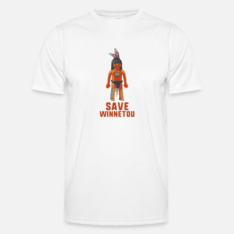 save winnetou,winnetou,indianer,comic - Männer Funktions-T-Shirt - Weiß