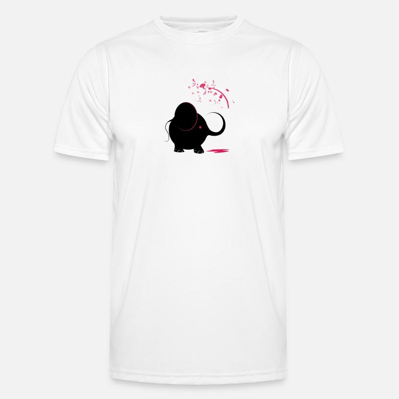 Schwarzer Elefant mit rosa Farbe Männer Funktions-T-Shirt