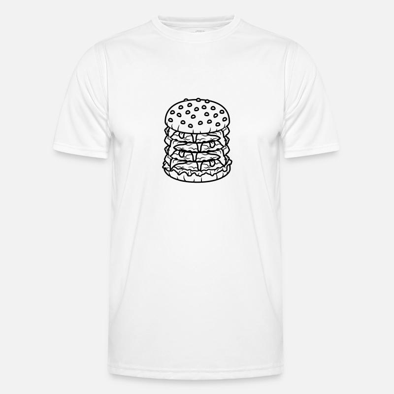 design high multiple lay cool hamburger cheeseburg - Men's Functional T-Shirt - white