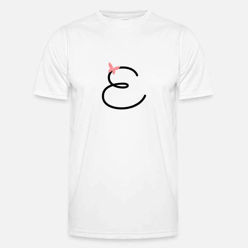 Buchstabe E Schmetterlingsbuchstabe - Männer Funktions-T-Shirt - Weiß