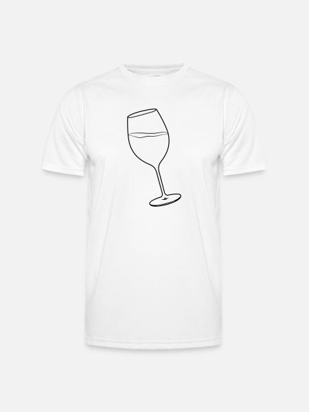 Weinglas - Männer Funktions-T-Shirt - Weiß