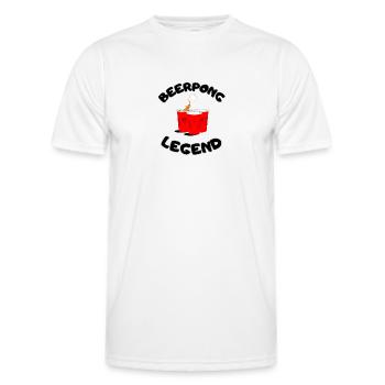 Beerpong Légende - T-shirt sport Homme - blanc - Devant - AI Model Male 178 dark (178cm)
