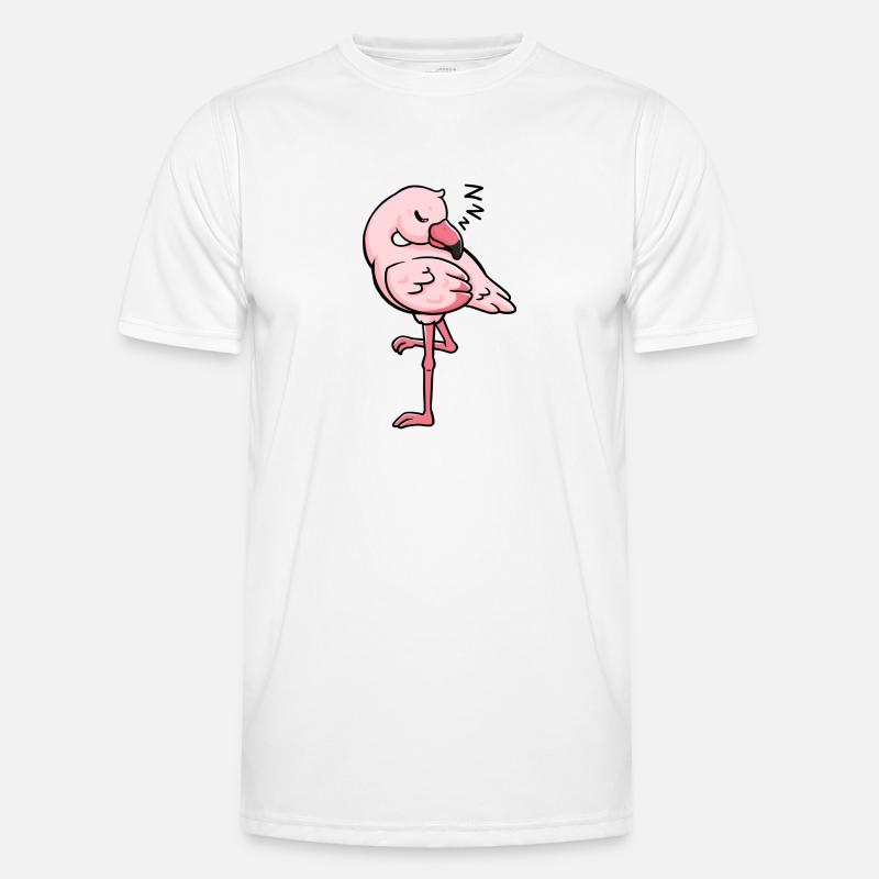 Flamingo sleeping gift idea - Men's Functional T-Shirt - white